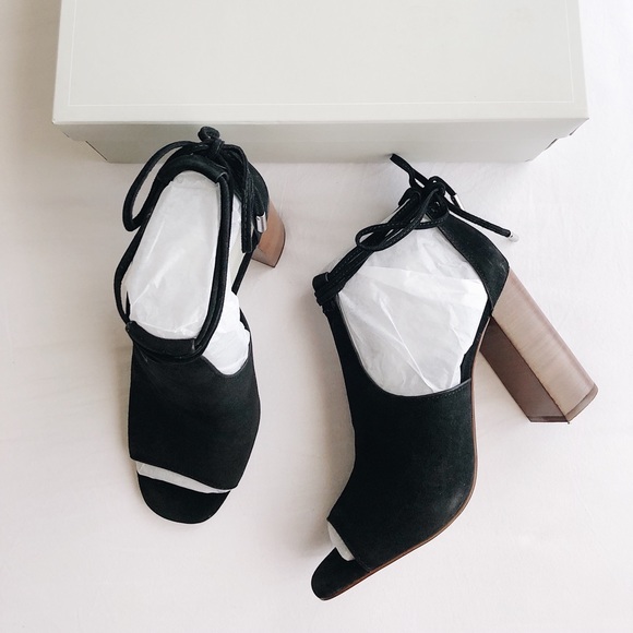 ✨New 1.STATE Tilya Suede Block Heel Sandals 7.5M - Picture 2 of 8